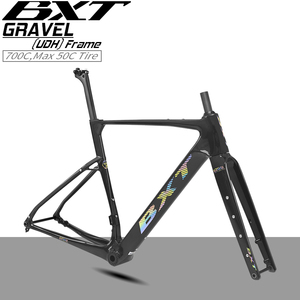 Cadre <span class=keywords><strong>de</strong></span> vélo <span class=keywords><strong>de</strong></span> gravier en carbone BXT Gravel-055 2026, nouveau, frein à disque 700C, patte <span class=keywords><strong>de</strong></span> dérailleur UDH, fibre <span class=keywords><strong>de</strong></span> carbone T1000, 700x50C, vélos <span class=keywords><strong>de</strong></span> <span class=keywords><strong>route</strong></span> OEM - Product Image 1