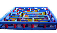 Parcours d'obstacles géant en plein air Jeu de labyrinthe gonflable Labyrinthe gonflable pour adultes