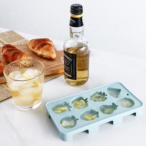 Plateau à glaçons en silicone de qualité alimentaire 8 trous 3D fraise pastèque <span class=keywords><strong>pomme</strong></span> poire orange fruits moules à glace - Product Image 6