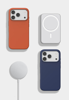 Coque de téléphone portable magnétique à chargement sans fil en silicone liquide doux, texture mate effet ski, pour iPhone 17 16 15 Pro Max