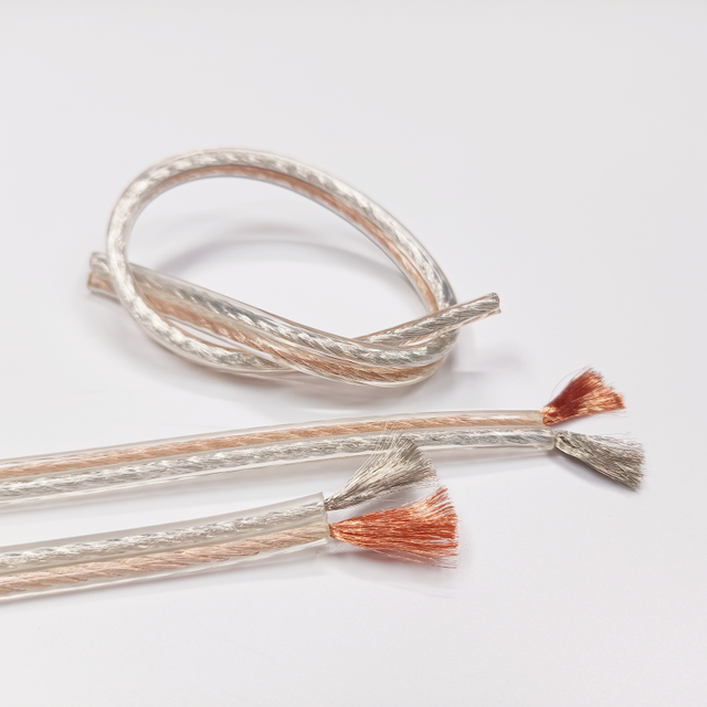 2x0.5 Mm2 Gold Silver OFC Copper Stranded Cable 2x100 100M 20 AWG Gauge for Car Acoustic Transparent Audio Hifi Speaker Cable