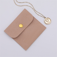 Pochette à bijoux élégante en microfibre, sac d'emballage pour bijoux avec logo personnalisé