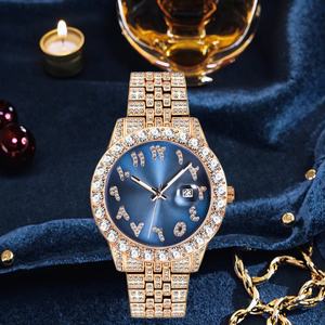 Reloj de Cuarzo Hip Hop con Logotipo Personalizado y Piedras de Circonia Cúbica para Hombre, Caja de Aleación Unisex de Lujo con Esfera Plateada, Diamantes Brillantes, Correa de Cuero de 42 mm - Product Image 3