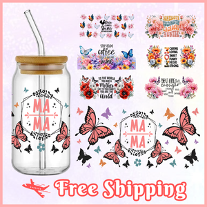 Free Shipping Spring Trending UV DTF Transfer Decal for 16oz Glass Can Eco-Friendly Ink Premium Grade - Product Image 1