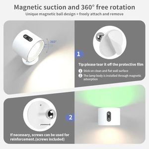 Hot bán renote điều khiển xoay RGB đèn tường cảm ứng có thể sạc lại đèn tường không dây có thể sạc lại ánh sáng với bộ đếm thời gian - Product Image 4