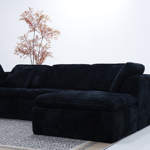 Vacuum-compressed Box Packaging Modern Apartment Living Room Furniture Set L-Shape Convertible Modular Foldable Fabric A011 Conv - Product Image 4