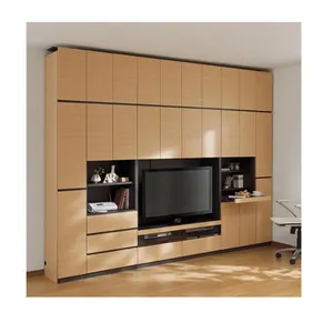 Large size wall storage living room organizer wooden tv cabinet
