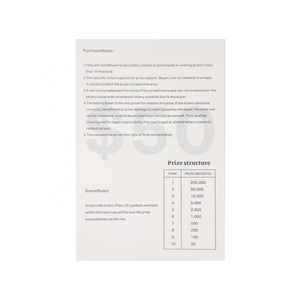 Lucky Scratch Card Lottery Game Get Prize Digital Printing Lotto Number Custom Scratch Ticket Scratch Lottery - Product Image 3