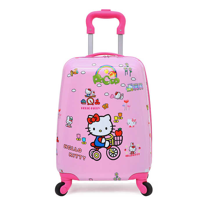 Customized 18 inch cartoon universal wheel trolley case for children's