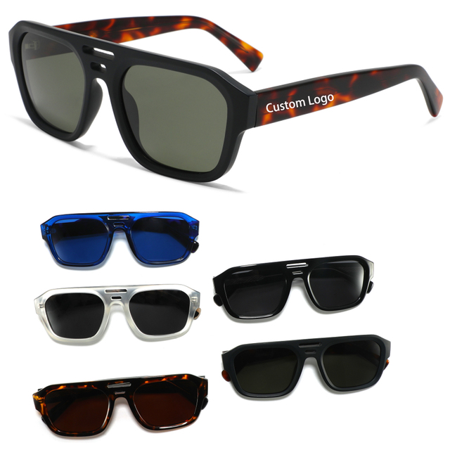CONCHEN New Fashion High Quality Women Sun Glasses Rectangular TR90 Frame Custom Logo UV400 Handmade Thick Acetate Sunglasses