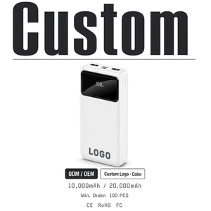 Batería Externa para Exteriores de 10000mAh 20000mAh con 3 Cables de Carga, Pantalla Digital, Salida USB Dual, Venta al por Mayor, Electrónica de Consumo Personalizada - Product Image 1