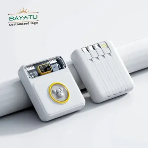 Mini-Schnell ladung mit abnehmbarem Kabel Tragbare Power Bank 20000 Mah Cartoon Mobile-Netzteil mit großer Kapazität