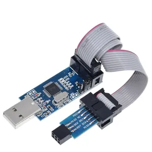 USBASP USBISP AVR Programmer USB ATMEGA8 ATMEGA128 ATtiny CAN PWM 10Pin Wire Module DIY + 10Pin To 6 Pin Adapter Board