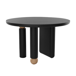 Phong cách cổ xưa màu đen rắn gỗ Bàn tròn hộ gia đình nhỏ Mỹ phong cách retro Bàn Ăn Tròn pj2453 - Product Image 6