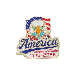 Broche dorée colorée USA, badges de revers pour le 250e anniversaire de l'Indépendance américaine, pour hommes et femmes, pour sacs à dos et vêtements - Product Image 3