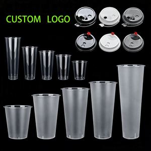 Vente en gros directe usine – Gobelets en plastique PP transparents personnalisables avec logo, impression UV, écologiques, 360-1000 ml, pour boissons froides - Product Image 1