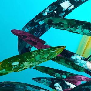 Arte al por Mayor, Pintura al Óleo Abstracta 100% Pintada a Mano, Textura de Remolino en Aguamarina, Arte Calmante sobre Lienzo, Decoración para Hogar y Hotel - Product Image 6