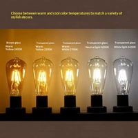 Ampoule LED à filament rétro ST64 E27 dimmable, style cage d'écureuil antique, 4-16W, remplacement pour ampoules incandescentes et halogènes, finition teintée