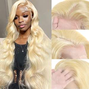 Vente en gros 613 Body Wave 13x6 HD Lace Front perruques pré-plumées <span class=keywords><strong>cheveux</strong></span> de bébé 200% de densité sans colle <span class=keywords><strong>cheveux</strong></span> humains pour femmes Style droit - Product Image 3