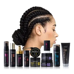 OEM hair care oil styling gel products lace tint vloumizing mousse wax stick no shaine hair clay braiding gel for men women