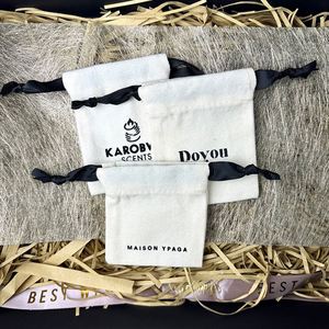 New Arrival Organic Cotton Canvas <b>Pouch</b> Bag with Screen Printing Custom Logo <b>Drawstring</b> Closure for Craft Gifts - Product Image 5
