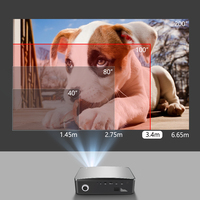 Mini projecteur portable Full HD 1080P avec WiFi BT et lecteur DVD intégré 8000LM Lampe LED prise en charge pour les films à domicile