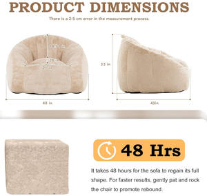 Produit neuf, fauteuil pouf géant, canapé pouf surdimensionné, tissu <span class=keywords><strong>moderne</strong></span> écologique, rembourrage, <span class=keywords><strong>chambre</strong></span> à coucher, salon - Product Image 2