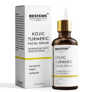 Vente en Gros Correcteur de Taches Noires Dissolvant de Taches Noires pour le Visage et le Corps Sérum Formulé à l'Acide Kojique Sérum au Curcuma