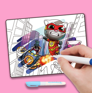 สมุดระบายสีน้ำวิเศษสำหรับเด็ก คีย์เบบี้ ทอม แมวพูดได้ สมุดระบายสีแบบใช้ซ้ำได้สำหรับเด็ก บริการพิมพ์สมุดวาดเขียน - Product Image 3