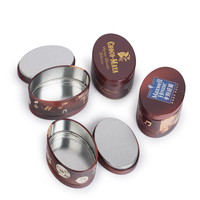 Emballage de boîtes en métal d'usine Petite boîte à bonbons à thé empilable multicouche personnalisée pour grains de café Boîtes ovales en boîtes de chocolat avec couvercle