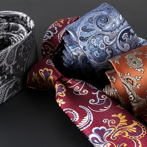 7Cm Chiều Rộng Mới Thiết Kế Kinh Doanh Đám Cưới Người Đàn Ông Tie Màu Xanh Vàng Paisley Cà Vạt - Product Image 2