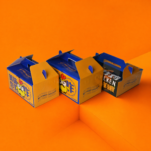 Caja de comida rápida personalizada para llevar, caja de papel kraft para pollo frito <span class=keywords><strong>KFC</strong></span>, caja de papel para nuggets y alitas, caja de papel para refrigerios para llevar. - Product Image 3