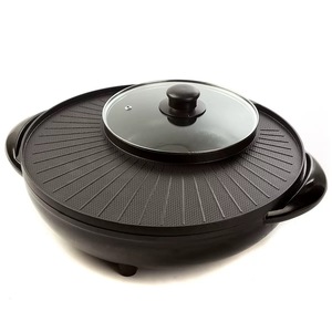 Electric Hot Pot And Grill Combo 34 Inch Round For Cooking Meat Fish Vegetables With Steam Function - Product Image 2