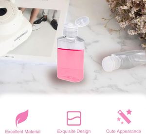 2oz 60ml Empty Transparent PET Plastic Travel <b>Bottles</b>, Portable Refillable Containers <b>with</b> <b>Flip</b> <b>Top</b> Caps - Product Image 3