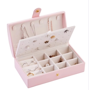 Portable PU Leather Jewelry Case with Mirror Custom Logo Travel Organizer and Plush Cardboard Jewelry <b>Boxes</b> for Gift <b>Packing</b> - Product Image 6