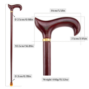 ไม้เท้าลายเสือดาว ทำจากไม้เนื้อแข็ง สำหรับผู้สูงอายุชาย - Product Image 2