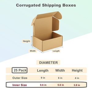 Gros 9x6x4 Pouces Gratuite Boîtes Pack de 25, Petit Carton Ondulé Boîte Postale pour Emballage Littérature Mailer - Product Image 5