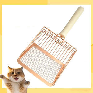 Recogedor de Arena para Gatos de Acero Inoxidable, Mango de Madera, Diseño Cuadrado de Gran Capacidad, Pala para Arena de Mascotas, Eficiente para Múltiples Mascotas - Product Image 2