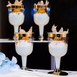 Lot de 6 flûtes classiques en plastique jetables de 150ml, barres à bords argentés en or rose, verres à vin rouge personnalisés pour verres à champagne - Product Image 4