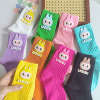 Chaussettes pour enfants les plus vendues Printemps-Automne, mi-mollet, pour garçons, filles et bébés, colorées, tendance, avec motifs de dessins animés, vente en gros