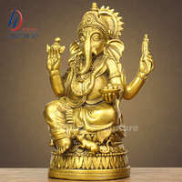 Décoration Usine Vente Bronze Ganesh Statue Dieu Indien Sculpture