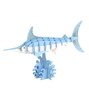 CUPUZ <span class=keywords><strong>Puzzle</strong></span> en papier <span class=keywords><strong>3D</strong></span> Poisson-sabre, Thème Épée et Vitesse, Kit de bricolage pour décoration de bureau, Jouets éducatifs, Puzzles et jeux - Product Image 2