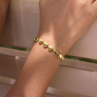 Bracelet à maillons en acier inoxydable BinShuo classique avec breloque cœur en zircon poli, plaqué or 18 carats PVD, étanche, bijou romantique pour l'amour