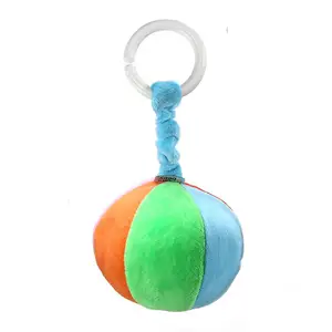 M010Aベビートランペットキャッチボールクロスレインボーガラガラおもちゃ新生児幼児用の小さなカラフルなぬいぐるみボール