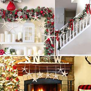 15 шт. 2,3-4,3 дюйма, подвесные морские звезды-ракушки для рождественских украшений, поделок, морские звезды для пляжного отдыха и свадьбы - Product Image 2