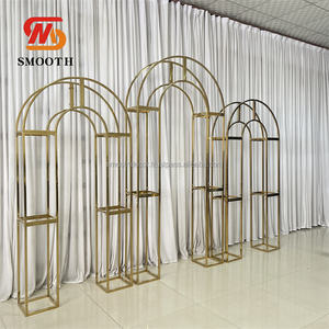 ฉากหลังงานแต่งงานทรงเรขาคณิตเรียบหรู ชุบทอง ทำจากสแตนเลสสตีล ดีไซน์กระจกเงา ขนาด 100x220 ซม./200 ซม. สำหรับตกแต่งงานแต่งงาน - Product Image 6