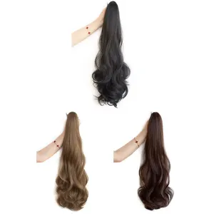 Nouvelle perruque femme cheveux longs bouclés Explosion tête haute température soie petit Volume pour femmes noires