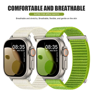 Nueva Correa de Reloj de Nailon con Diseño de Ondas para <span class=keywords><strong>Apple</strong></span> <span class=keywords><strong>Watch</strong></span> Series 11/10/9/8/<span class=keywords><strong>7</strong></span>, Correa Suave de 46mm 49mm 45mm 44mm, Brazalete Deportivo Ultra - Product Image 3