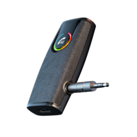 Receptor AUX BT5.4 de 3.5 mm con Luz Ambiental RGB, Reproducción de Tarjetas TF, Llamadas Manos Libres, Mini Conversor de Audio Inalámbrico para Auto y Hogar