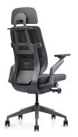 Chaise de bureau ergonomique à dossier haut avec accoudoirs réglables, design moderne en maille